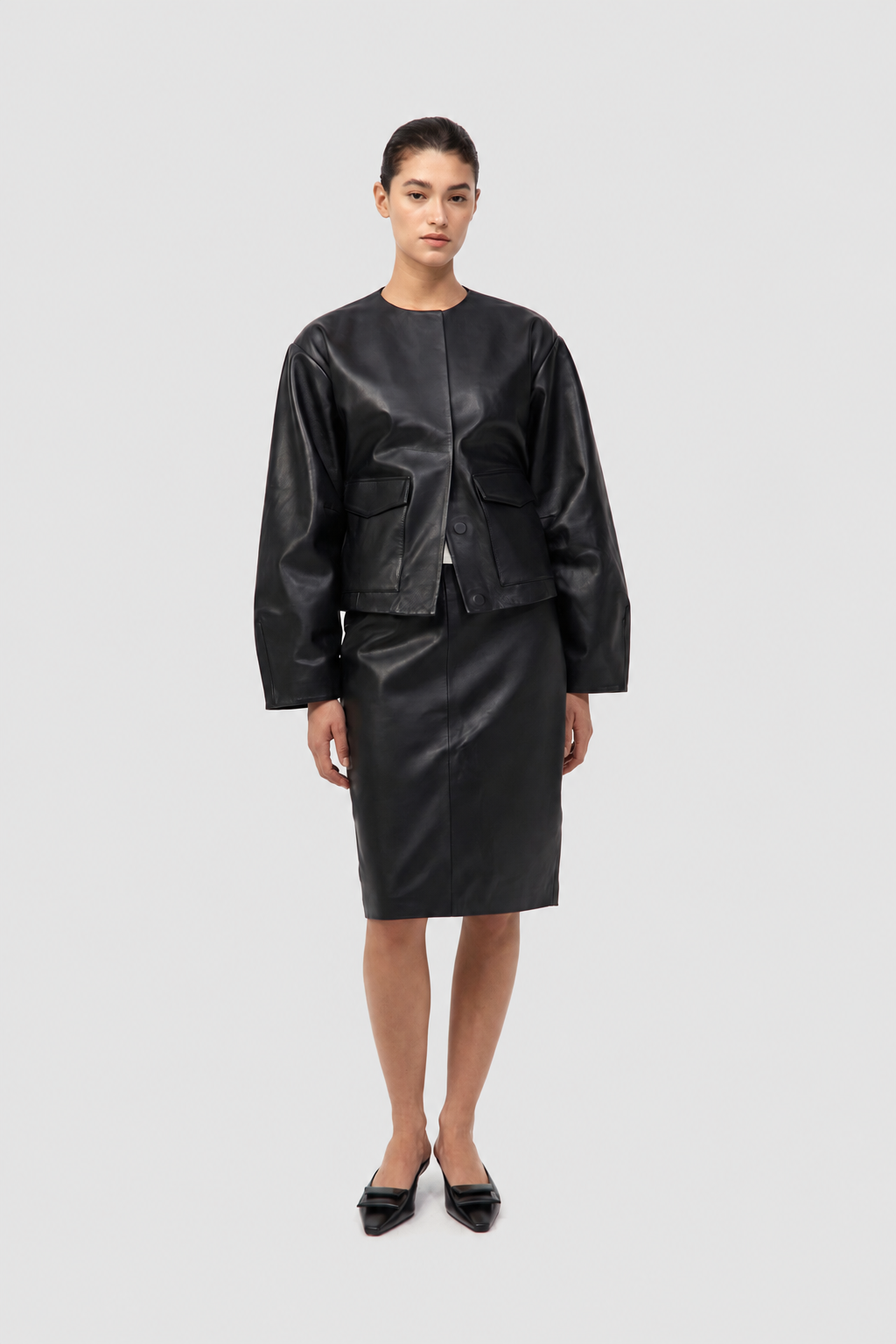 Utility Cocoon Leather Bomber $459 ($919) + more up to 50% off St Agni sale