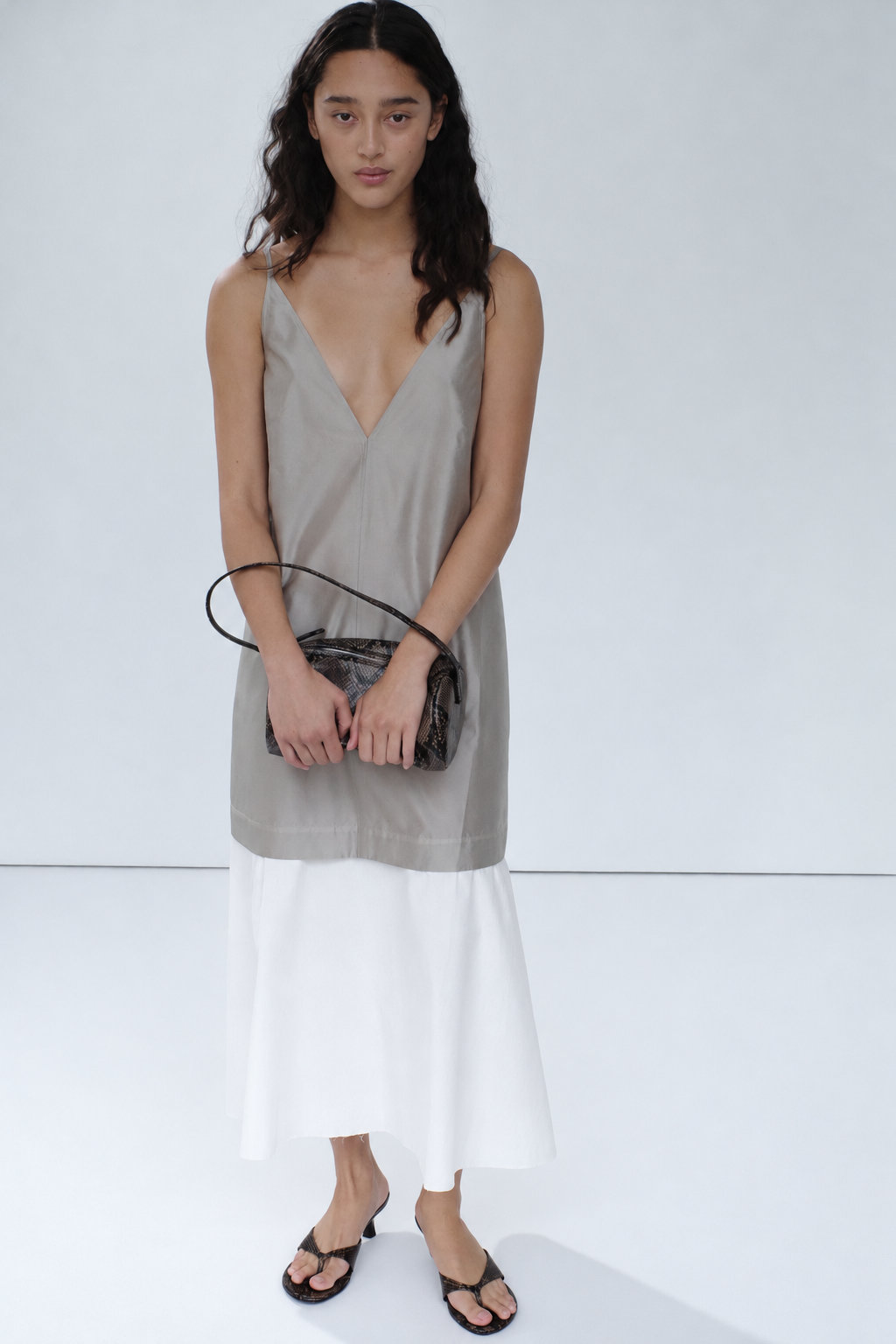 Paper Taffeta Petticoat Dress - Fog