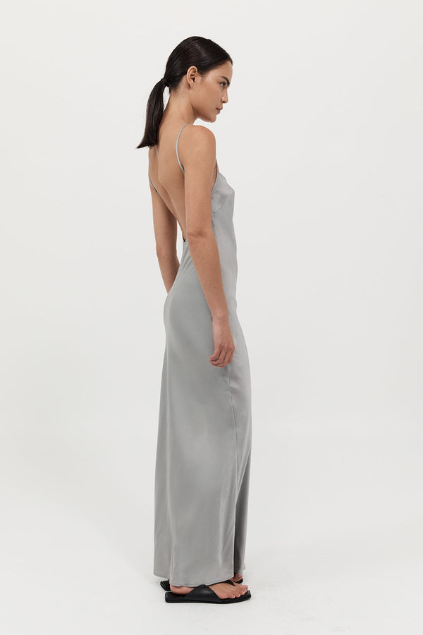 Low Back Slip Dress - Silver