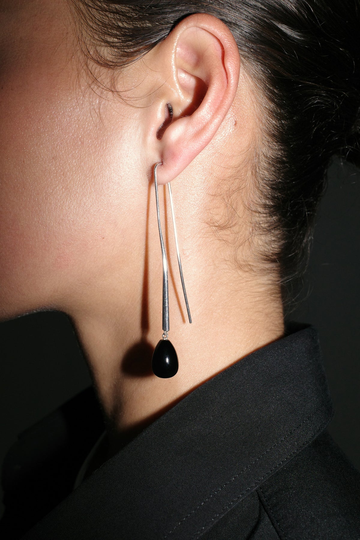 Cusp Onyx Earrings - By Nina Gordon