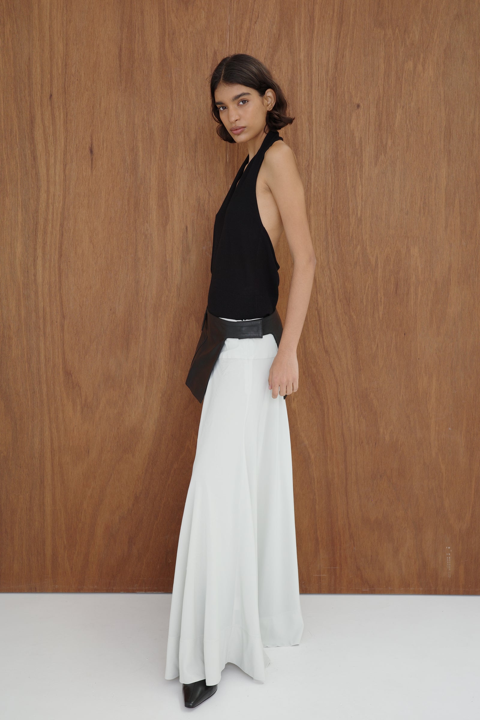 Fluid Circle Hem Skirt - Silver