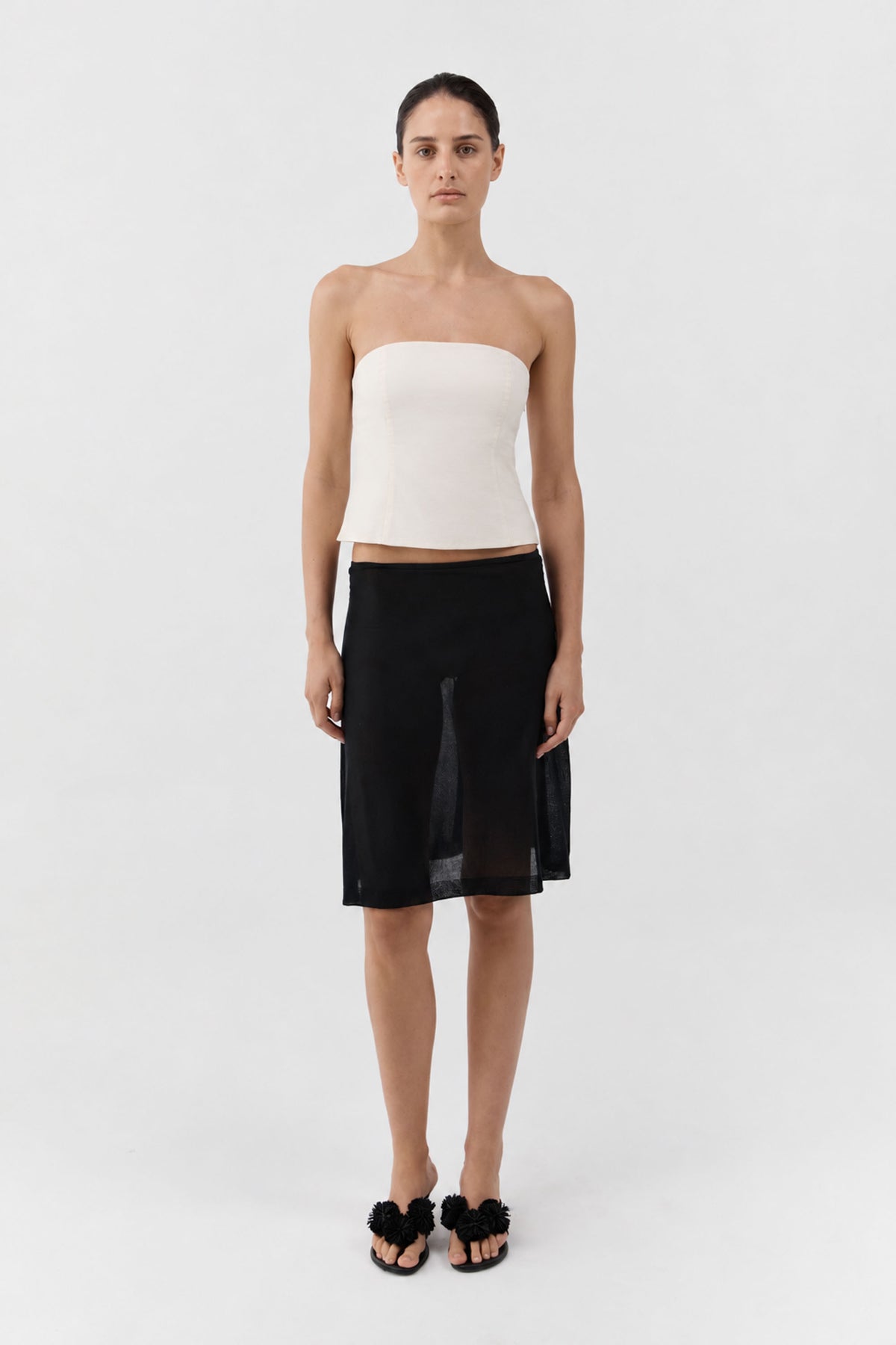 Raw Silk Minimal Bodice - Cloud Cream