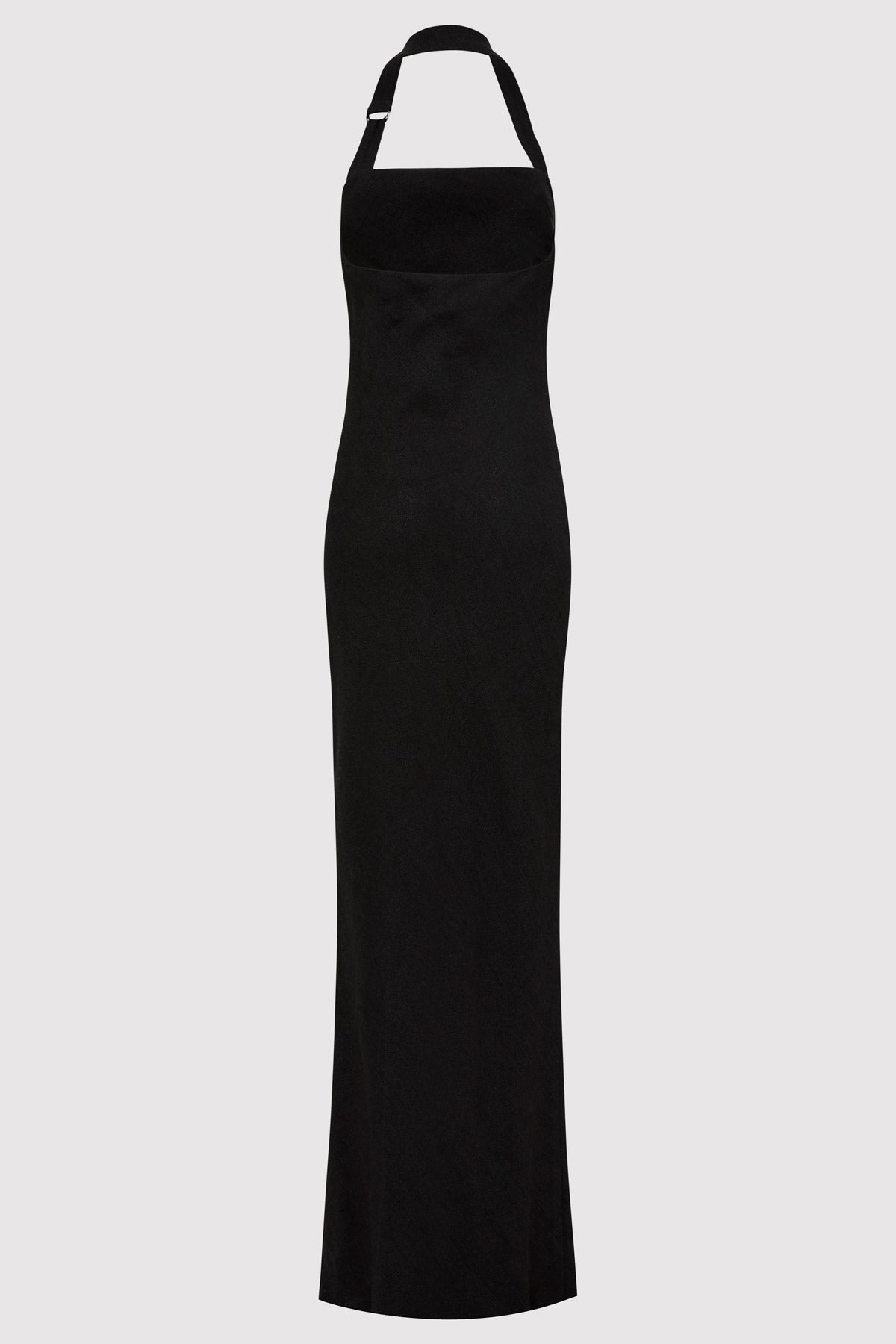 Linen Bias Maxi Dress - Black