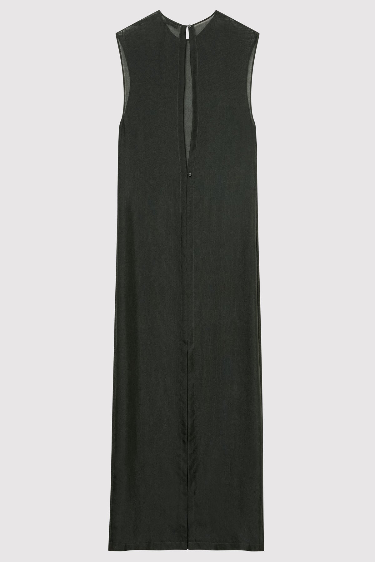 Sheer Silk Gauze Dress - Soot