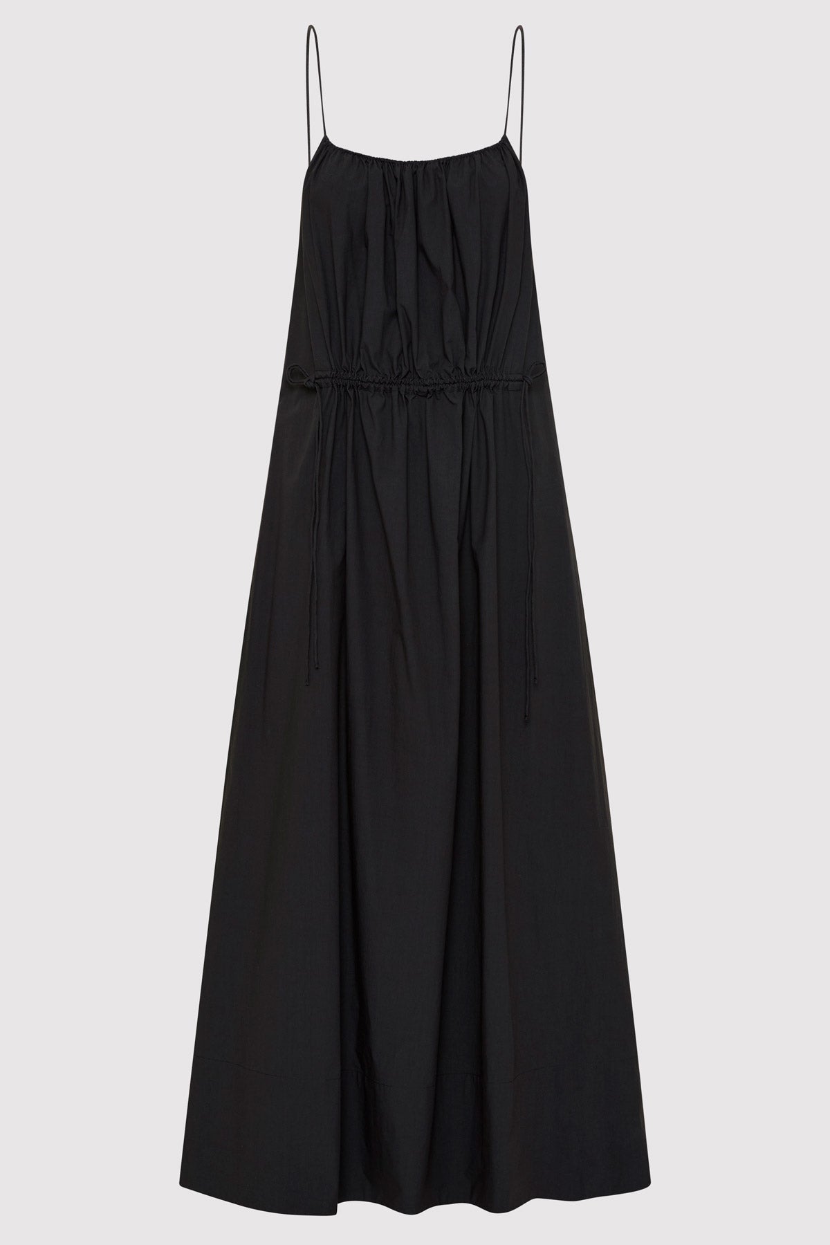 Relaxed Drawstring Dress - Black
