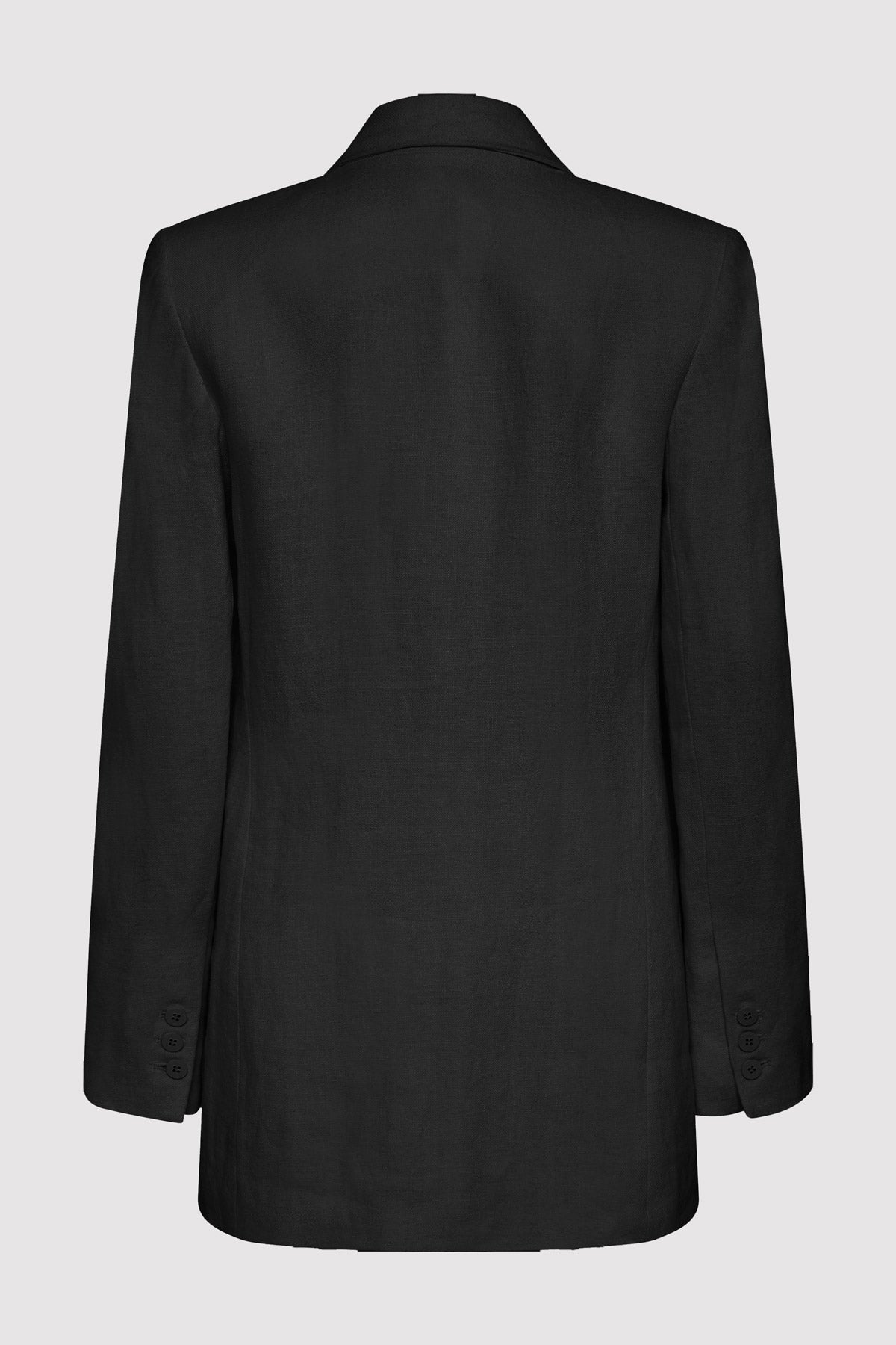 Tailored Linen Blazer - Black