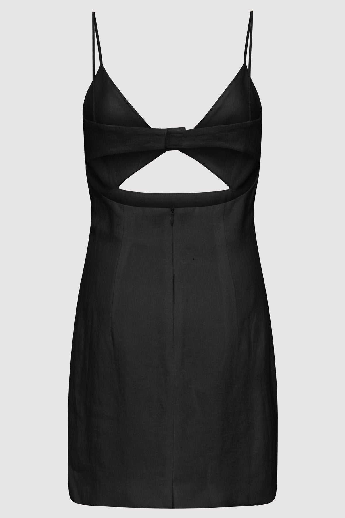 Linen Bra Mini Dress - Black