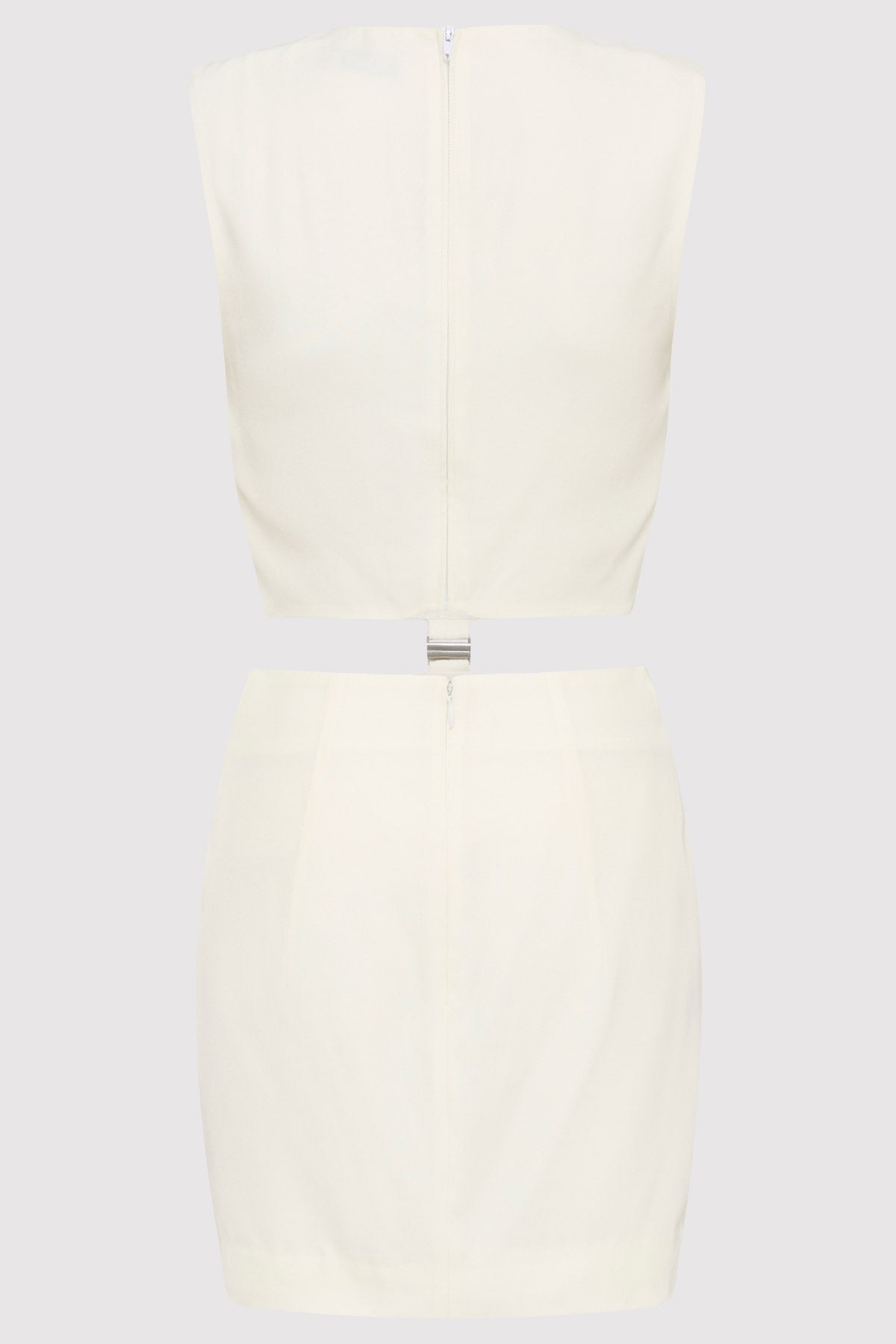 Clip Buckle Mini Dress - Off White