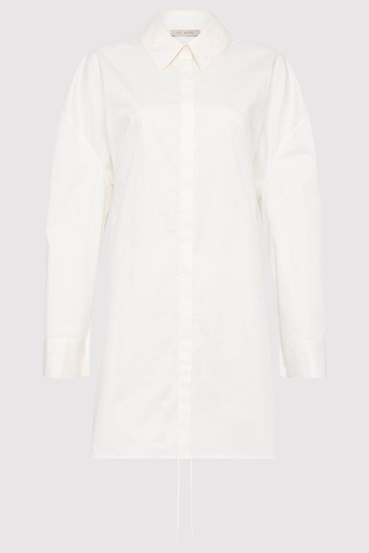 Cotton Oversized Shirt Dress - White