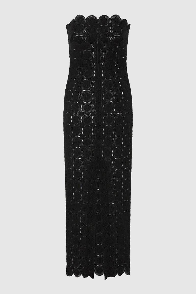 doily lace midi dress Medallion Lace Doily Midi Dress in Raspberry