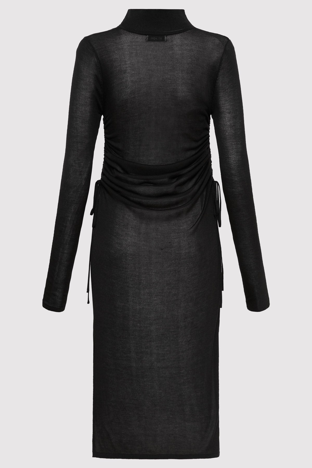 Sheer Ruched Dress - Black