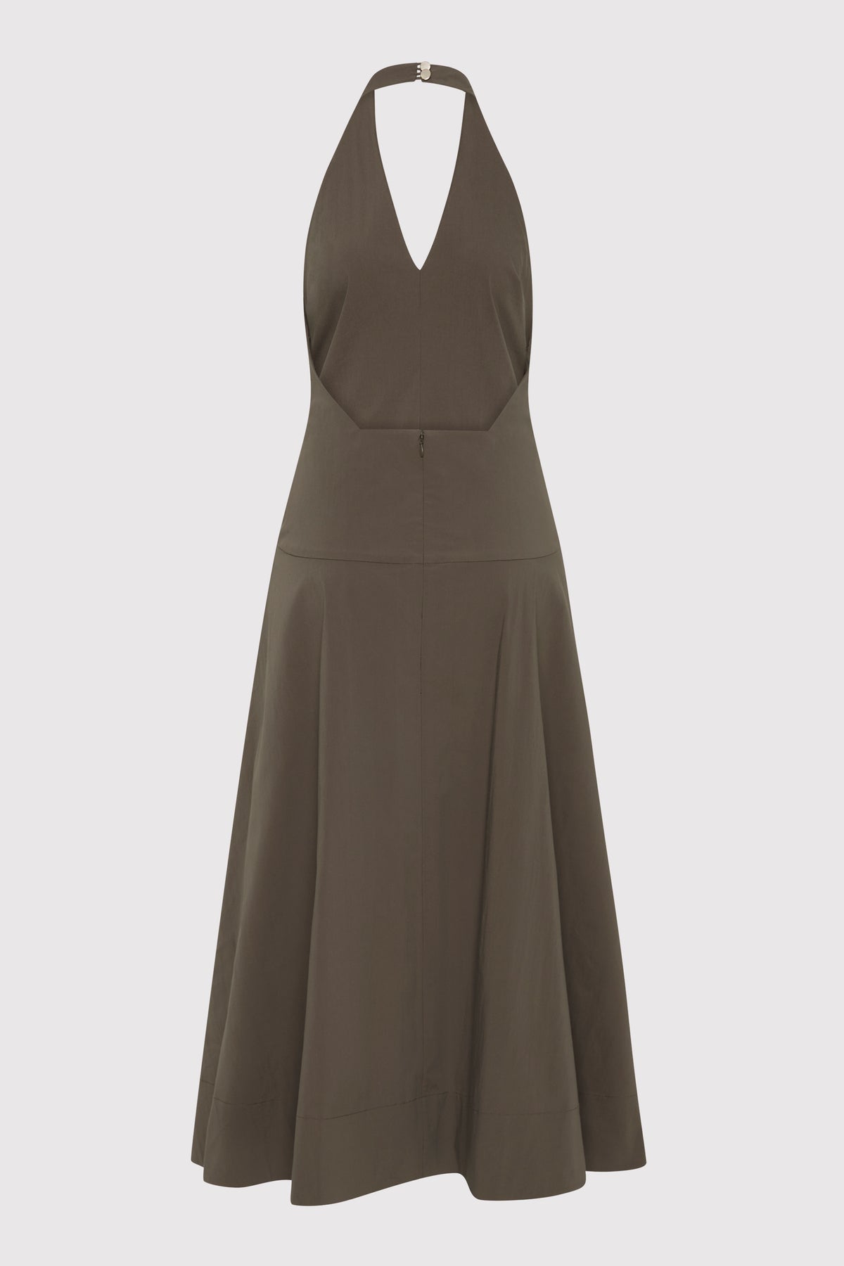 St. Agni | Halter Plunge Dress - Khaki St. Agni | Halter Plunge Dress - Khaki
