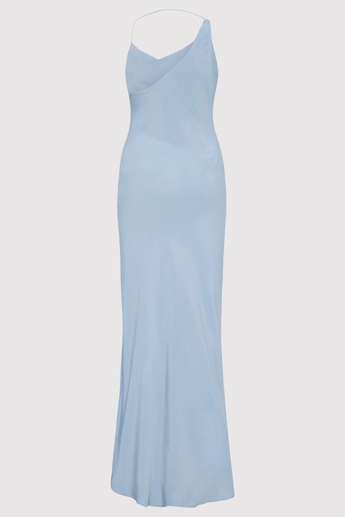 Asymm Drape Maxi Dress - Stone Blue