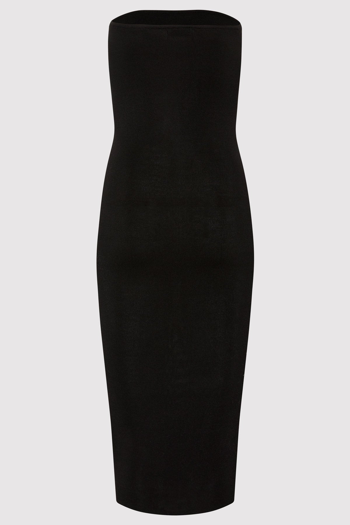 90s Strapless Knit Midi Dress - Black