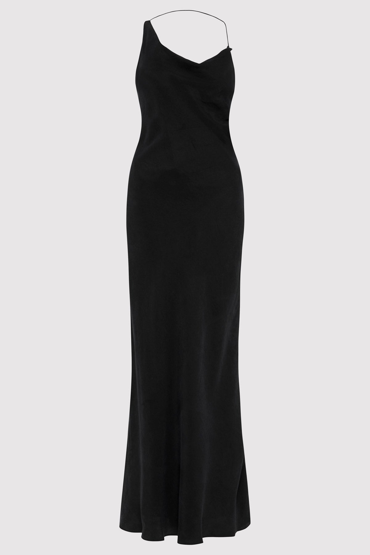 Asymm Drape Maxi Dress - Washed Black