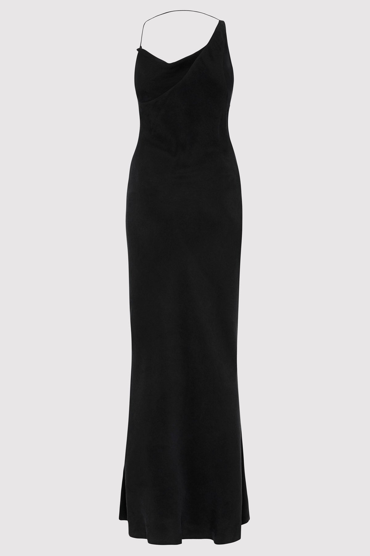 Asymm Drape Maxi Dress - Washed Black
