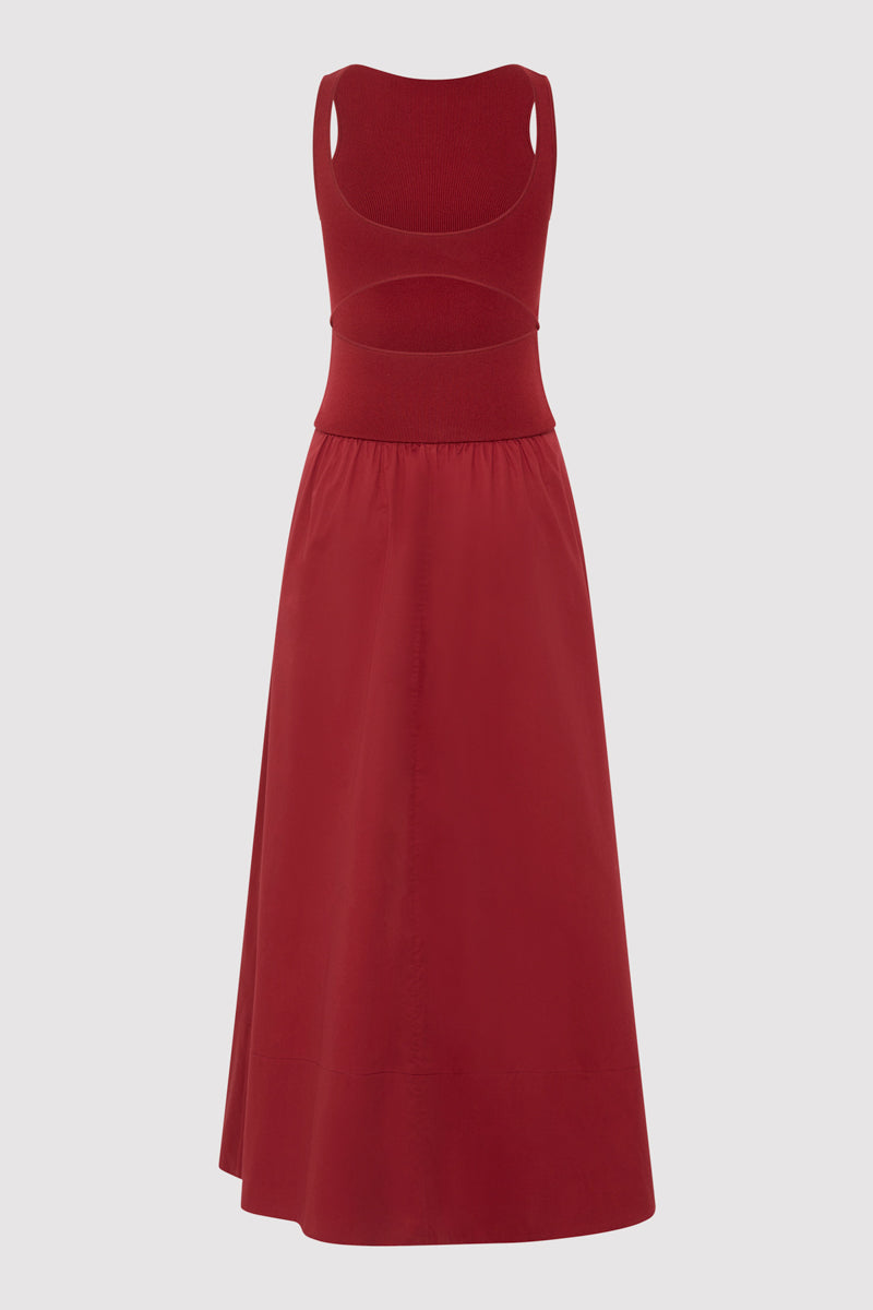 St. Agni | Bateau Cut Out Dress - Berry St. Agni | Bateau Cut Out Dress - Berry