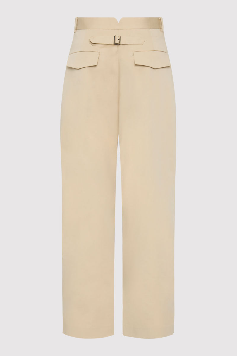 Cotton Barrel Leg Pants - Champagne