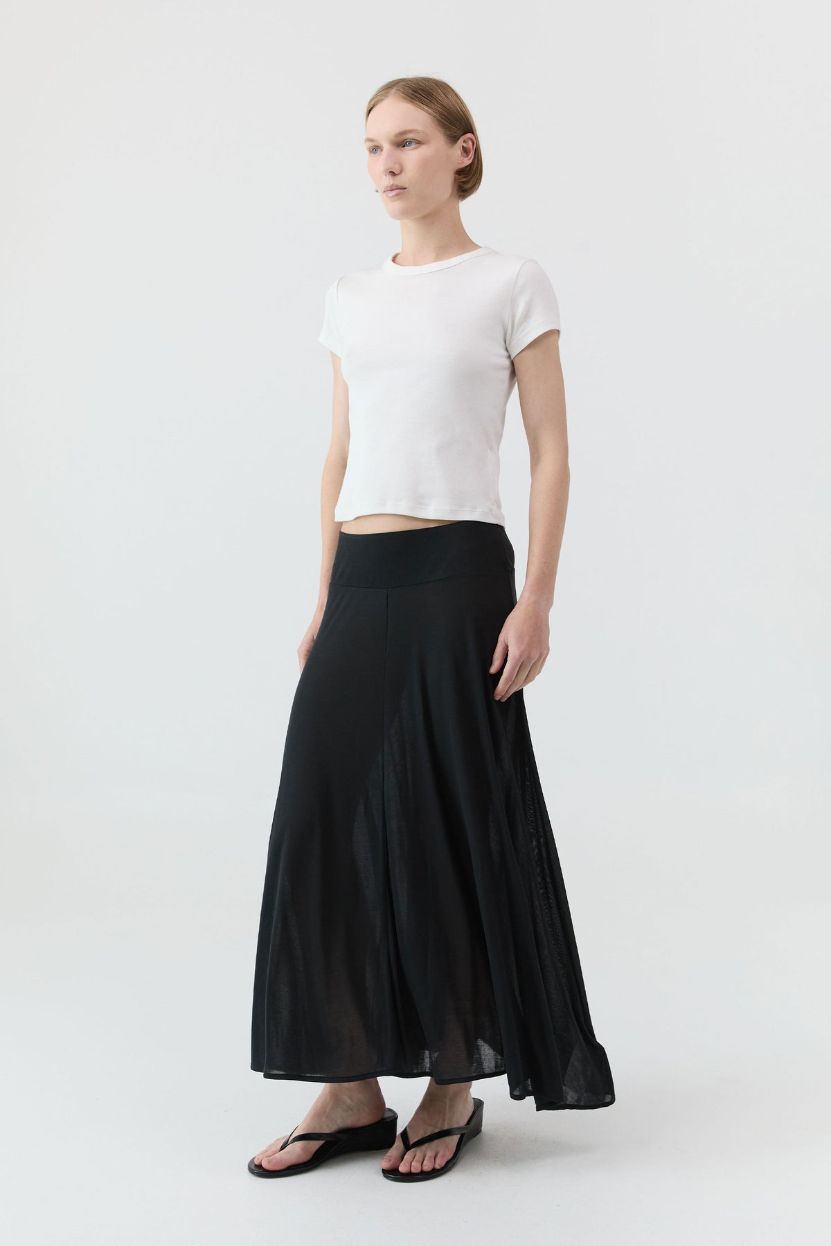 Fluid Jersey Skirt - Charcoal