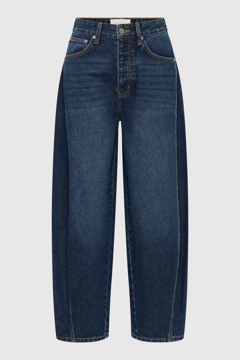 Mid Rise Balloon Jeans - Dark Indigo