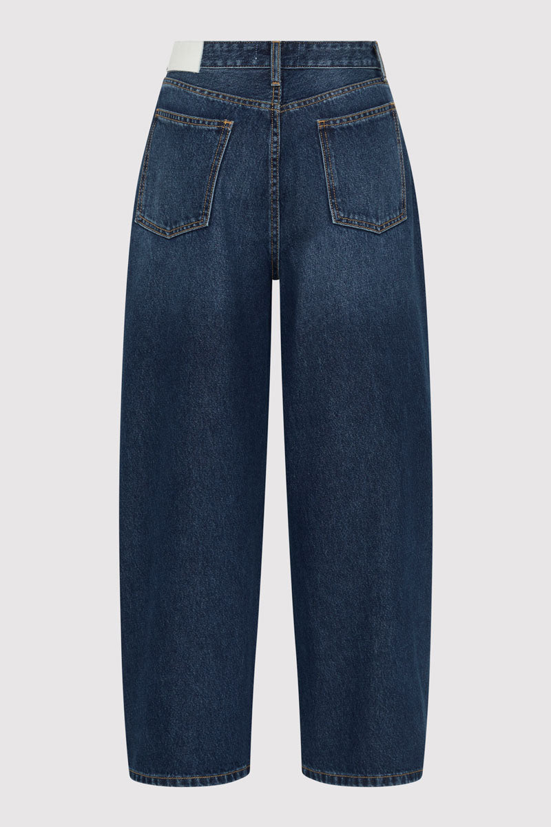 Mid Rise Balloon Jeans - Dark Indigo