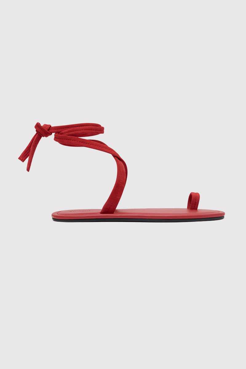 Tie Up Flat - Rosso