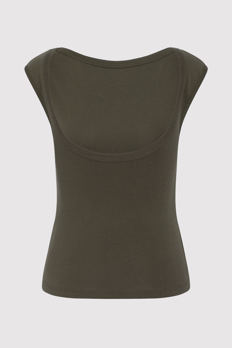 Organic Cotton Ballerina Top - Khaki
