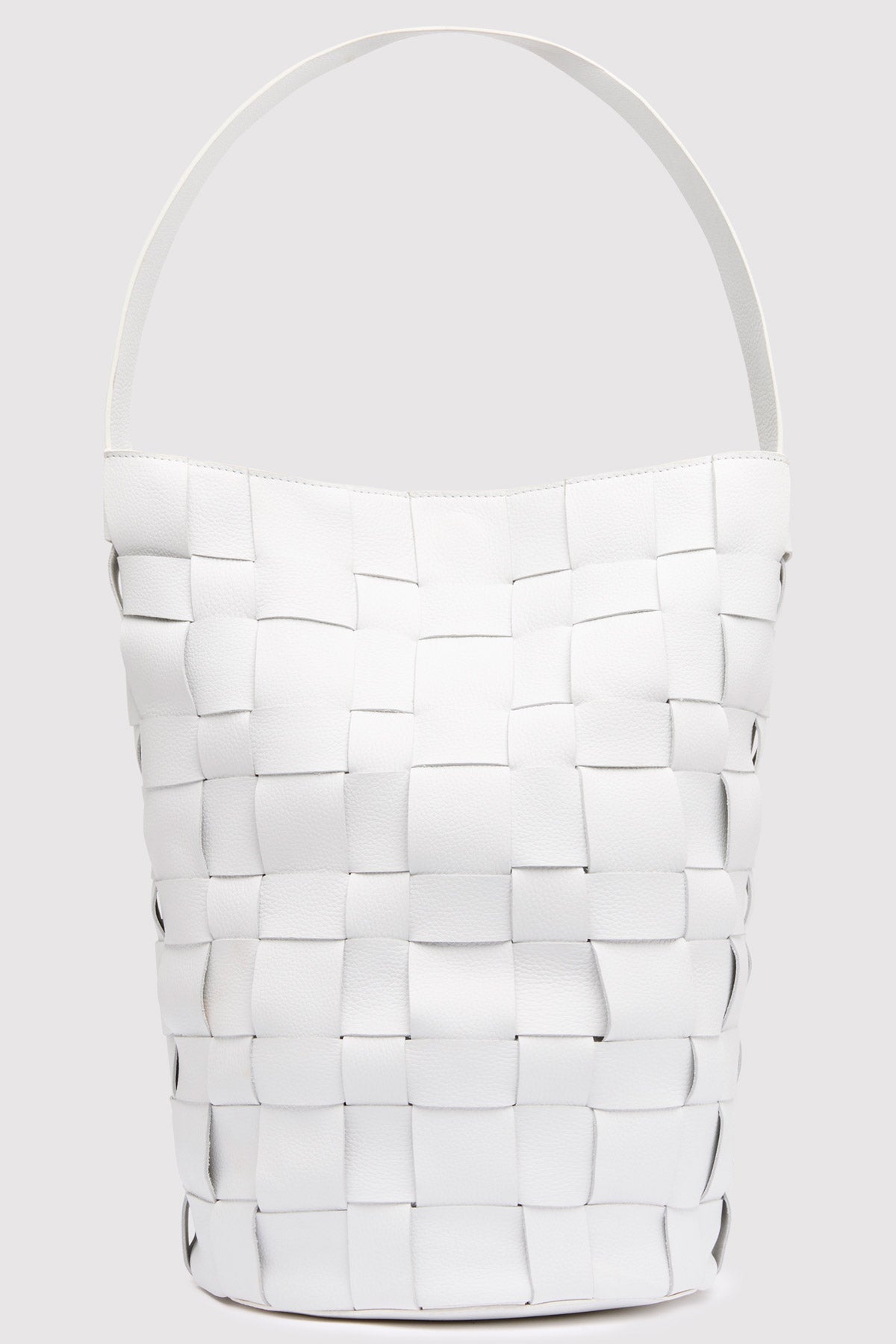 Woven Bucket Bag - White