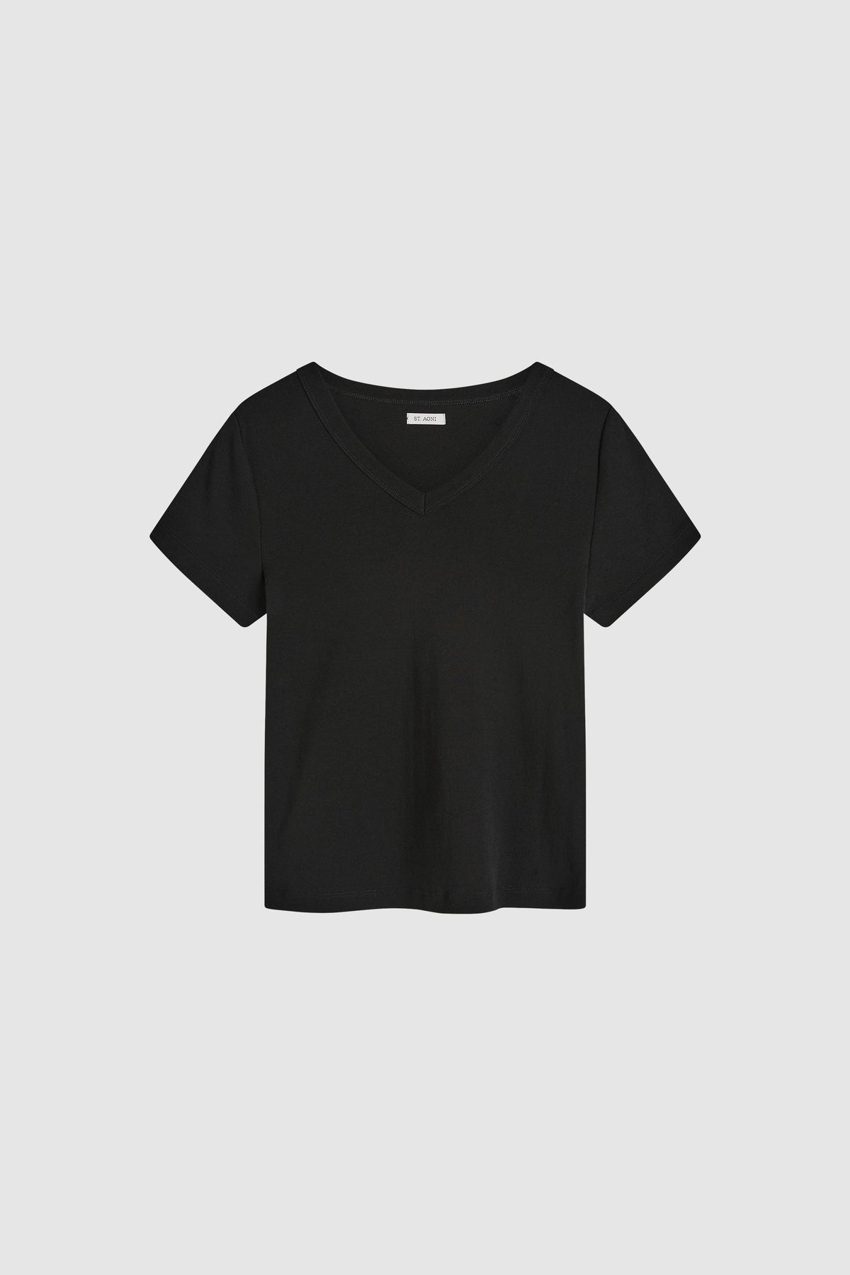 Organic Cotton V Neck Tee - Jet Black