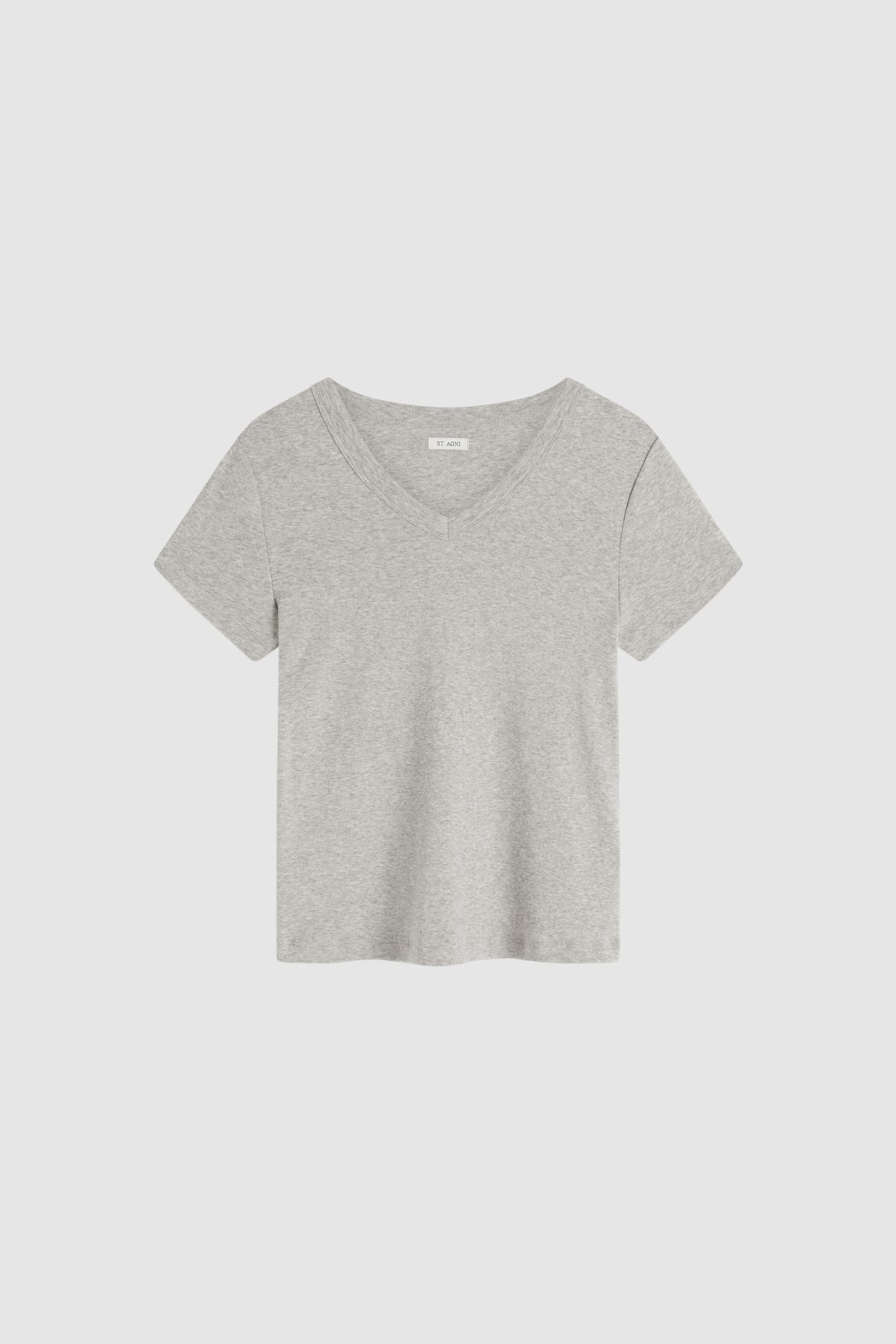 Organic Cotton V Neck Tee - Grey Marle