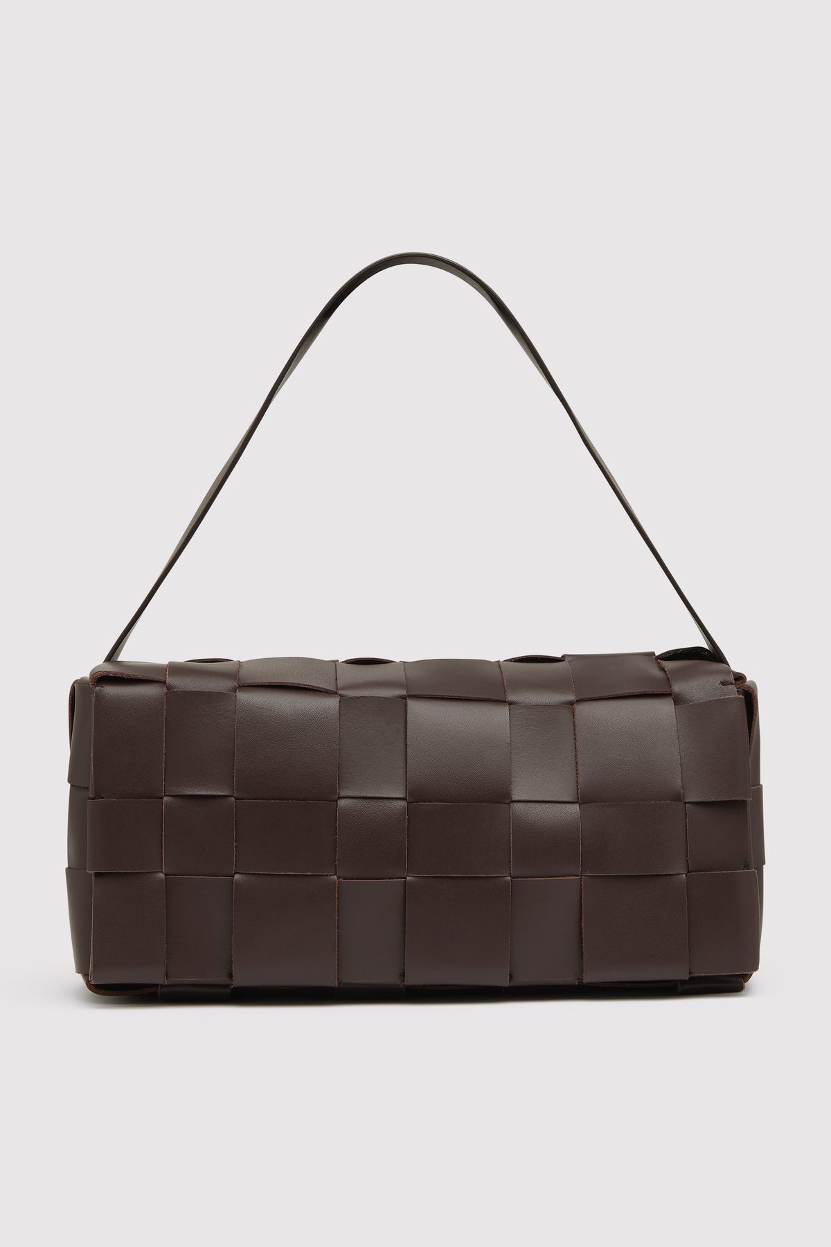 Woven Envelope Slim Tote - Chocolate