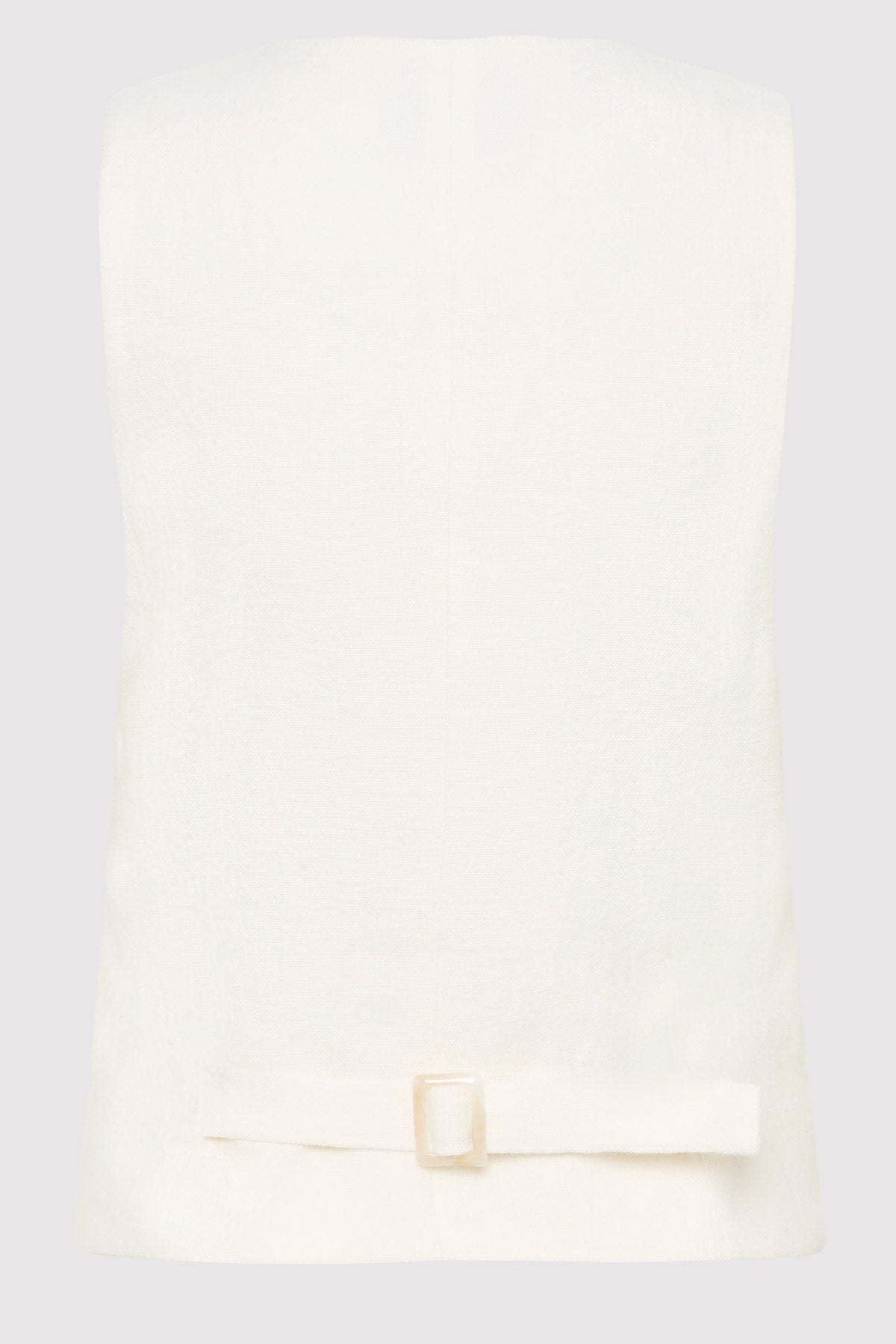 Tailored Linen Vest - Ivory