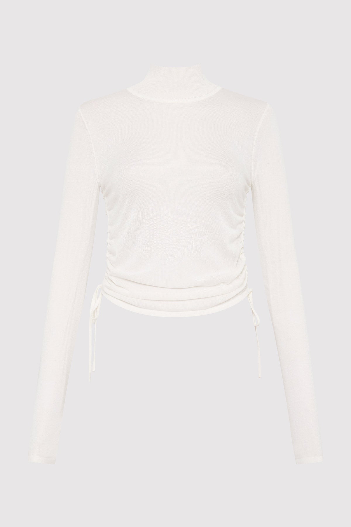 Sheer Ruched Top - White