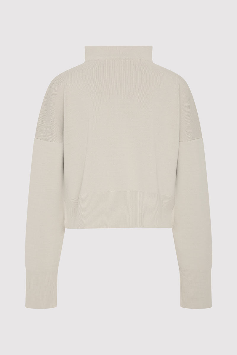 Milano Knit Zip Jumper - Silver