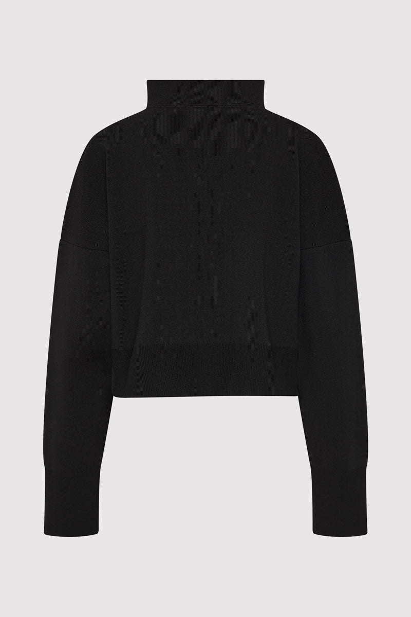 Milano Knit Zip Jumper - Black