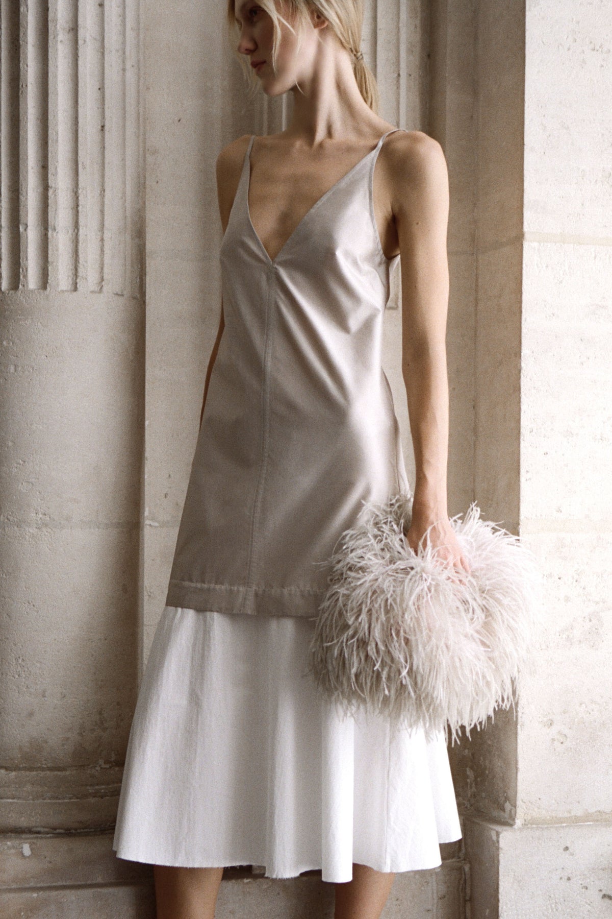 Paper Taffeta Petticoat Dress - Fog