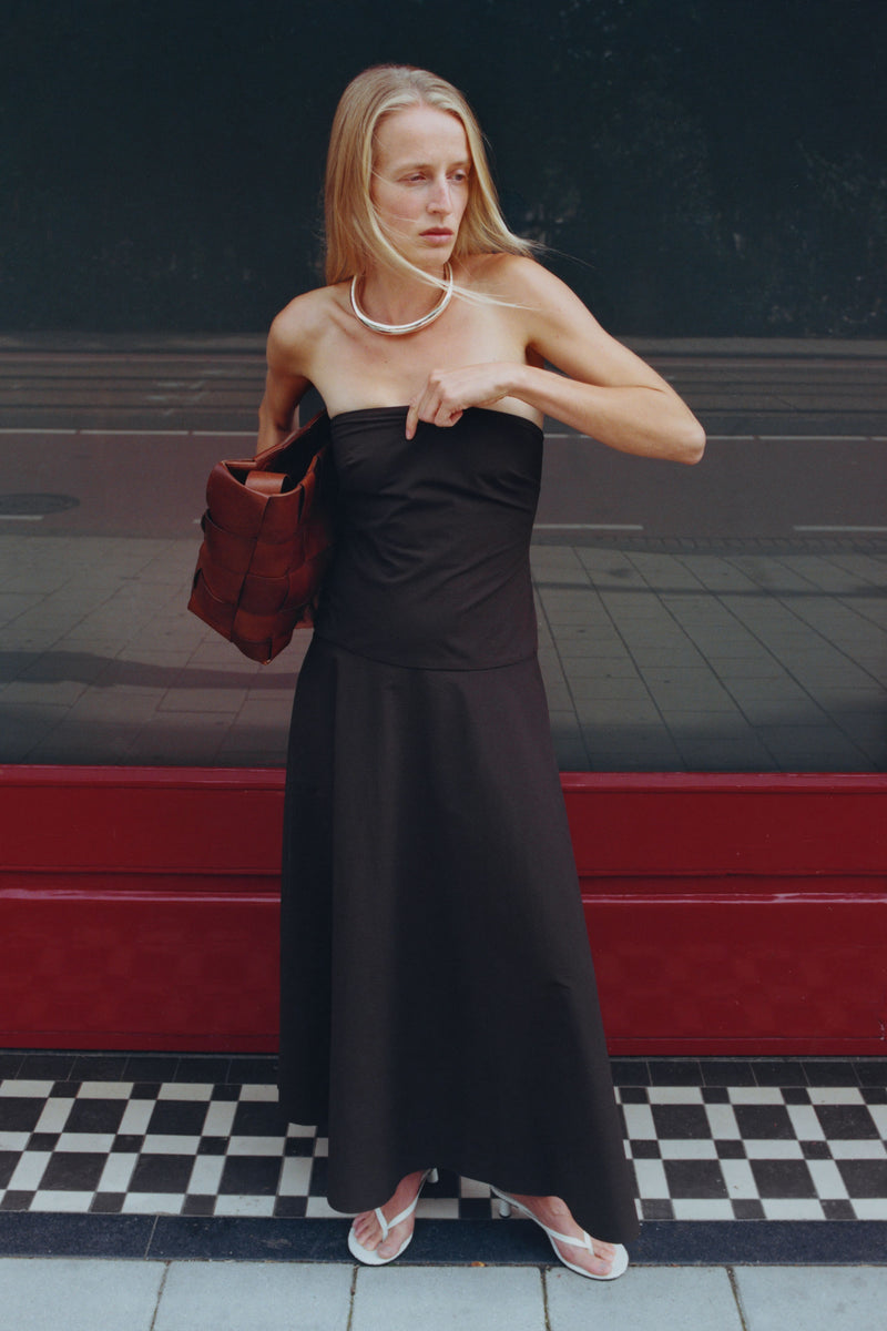 Woven Large Tote - Chestnut