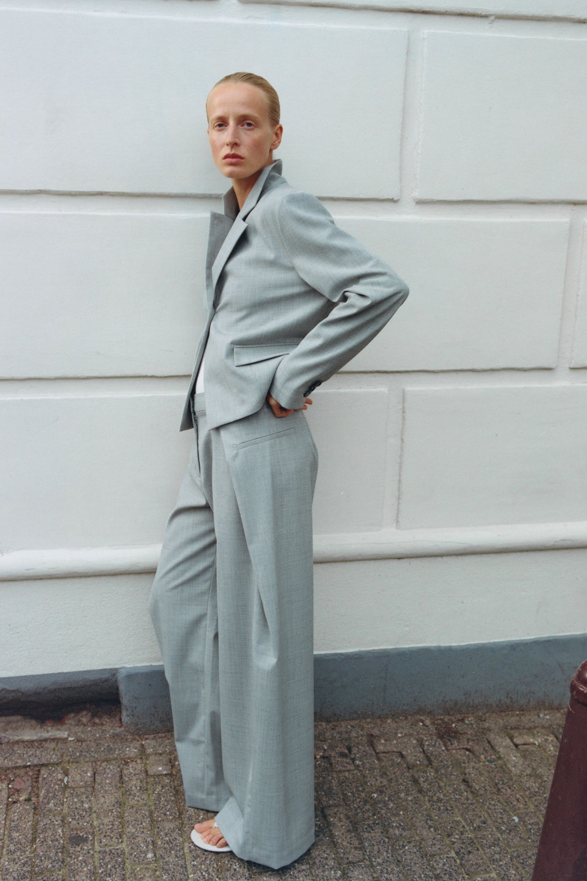 Tailored Fold Pants - Concrete