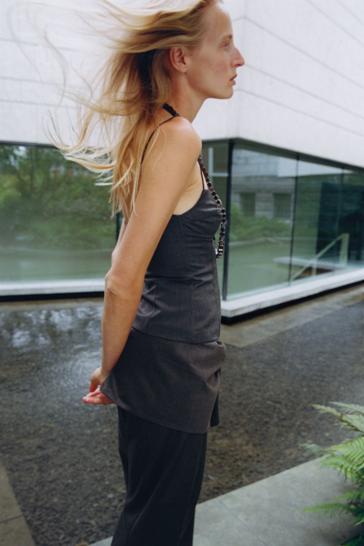 Wool Tailored Fisherman Pants - Mulch