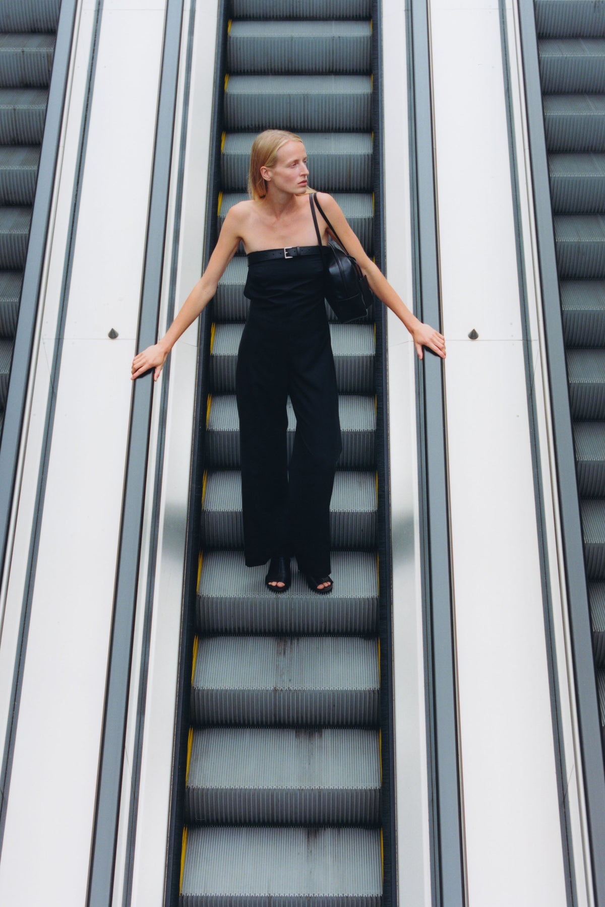 Wool Pinstripe Deconstructed Jumpsuit - Fine Pinstripe