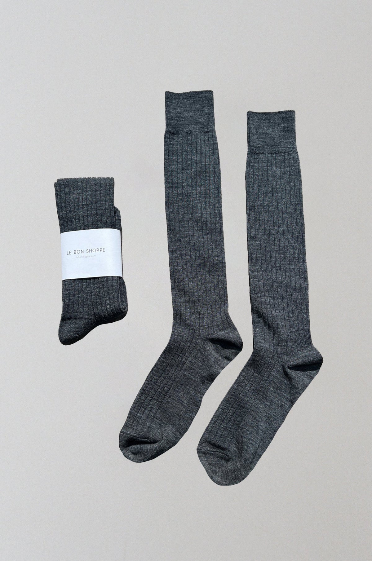 Schoolgirl Socks - Charcoal Melange - By Le Bon