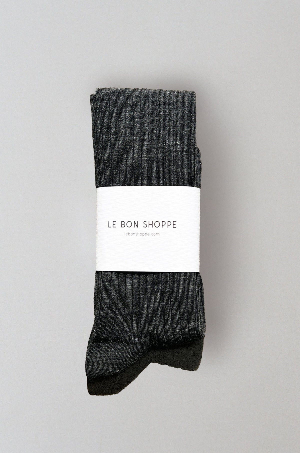 Schoolgirl Socks - Charcoal Melange - By Le Bon
