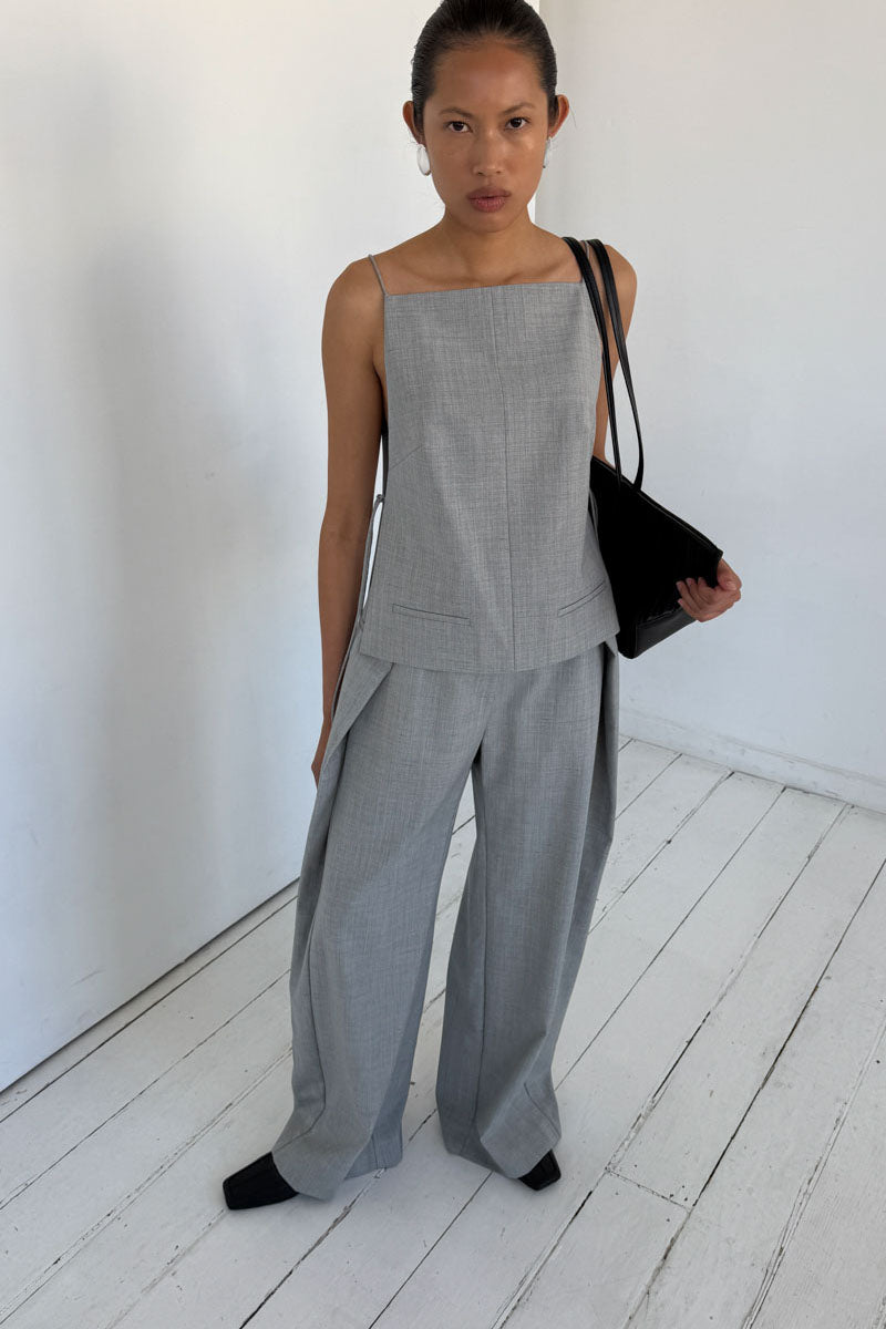 Tailored Fold Pants - Concrete