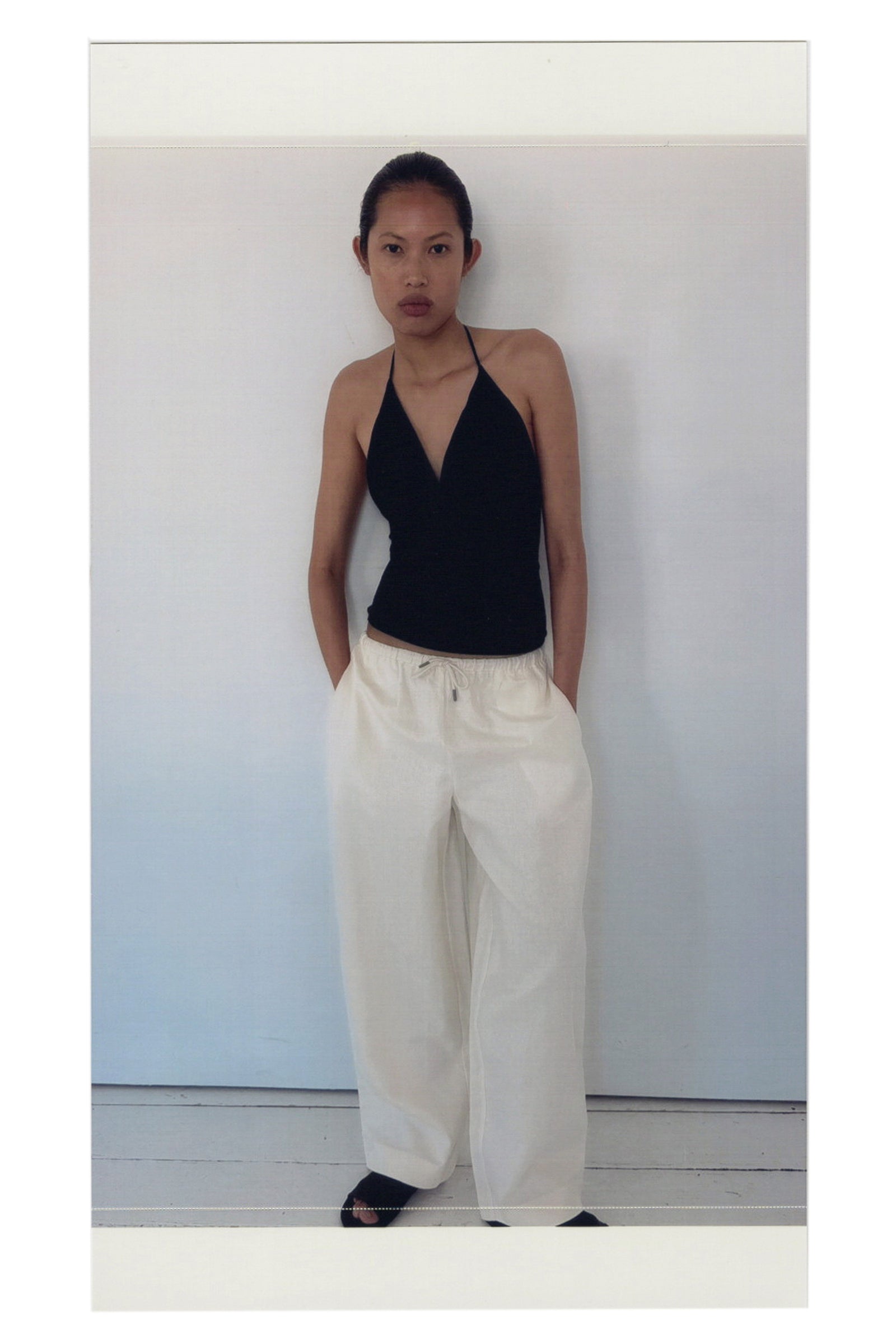 Fine Drawstring Relaxed Pants - Ivory