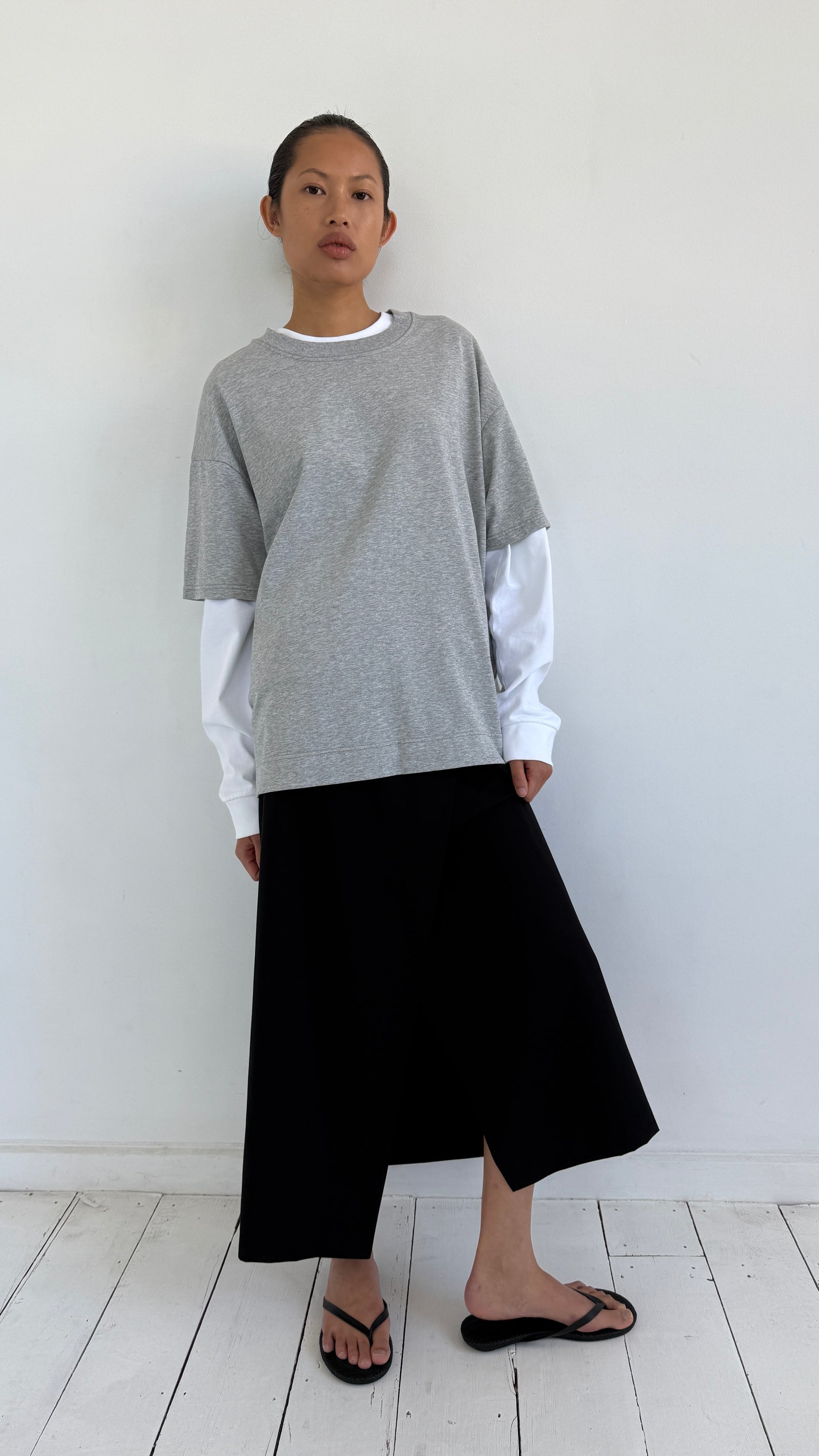 Drawstring Long Sleeve Top - Off White