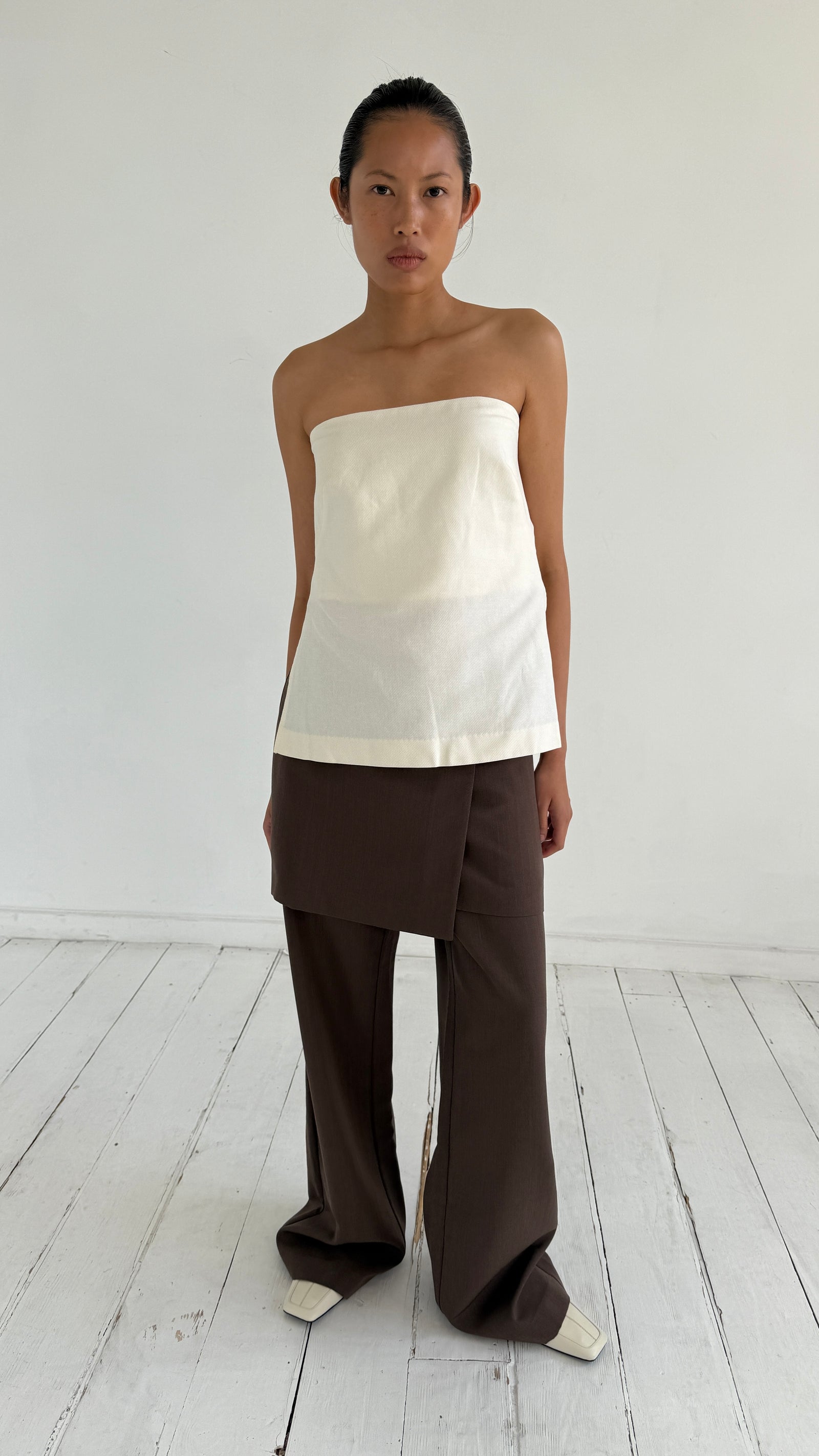 Silk Canvas Carter Trousers - Mud