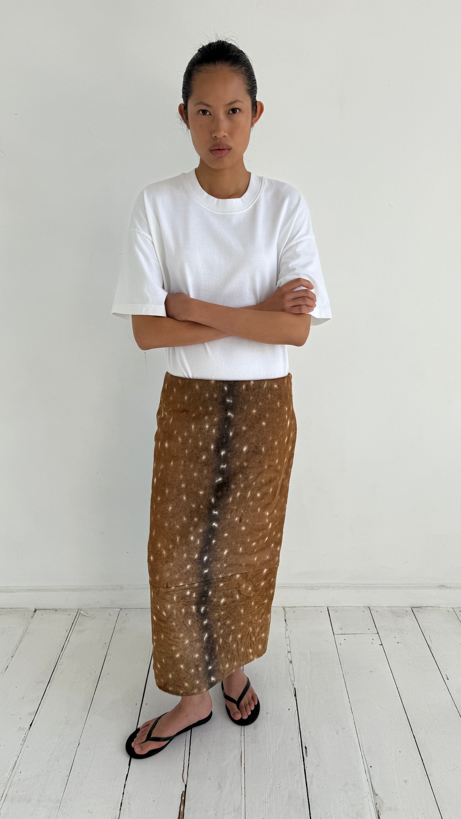 PRE-ORDER: Fawn Pencil Skirt - Almond