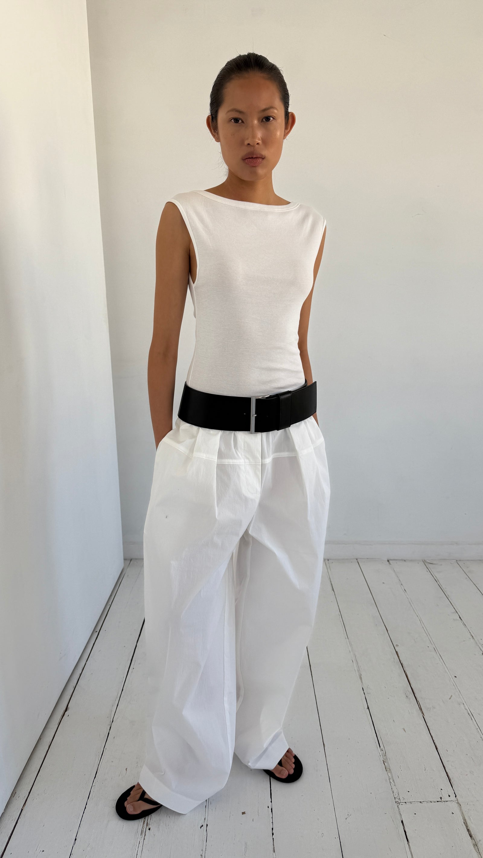 Relaxed Pleat Pants - Off White