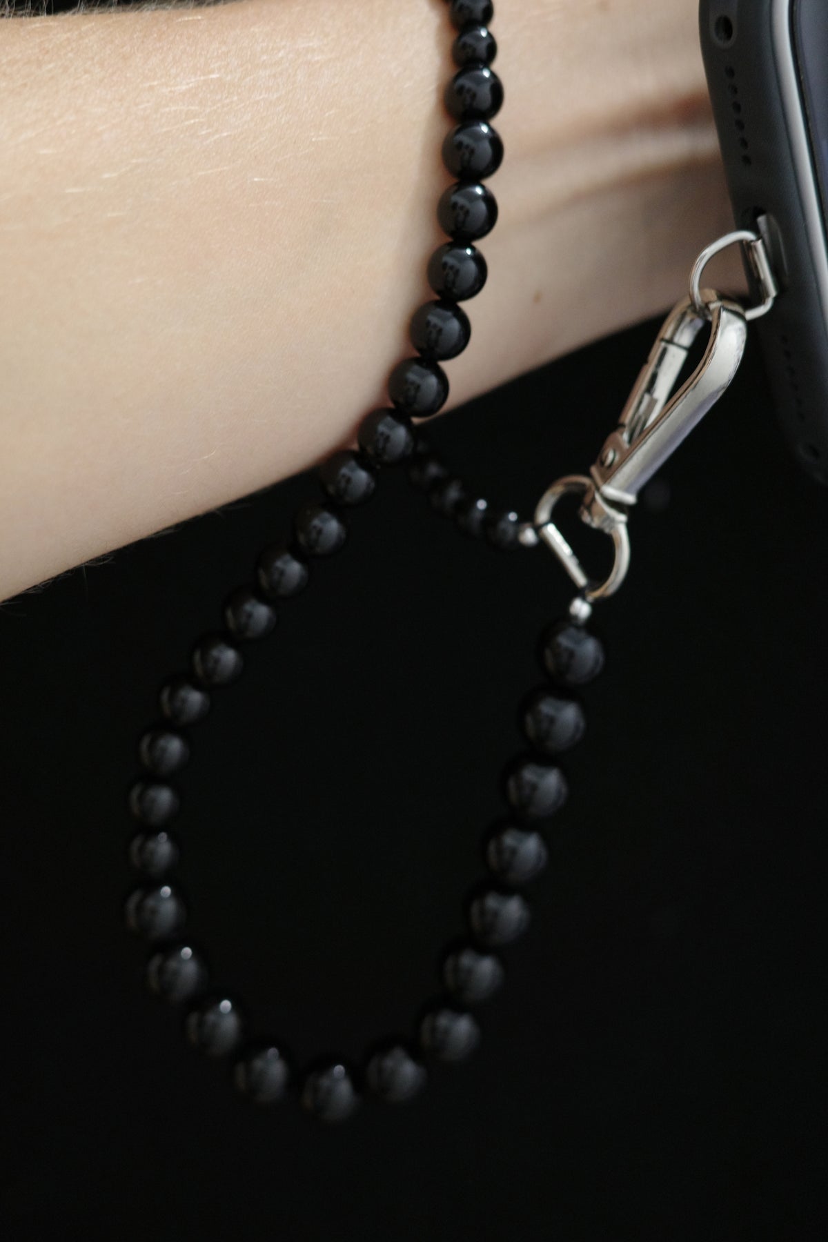 St Agni x Vermeer Celeste Phone Wrist Strap - Black Onyx
