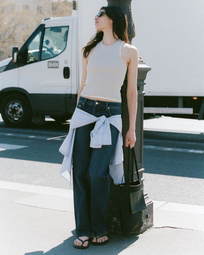 Lattice Contrast Tote - Black